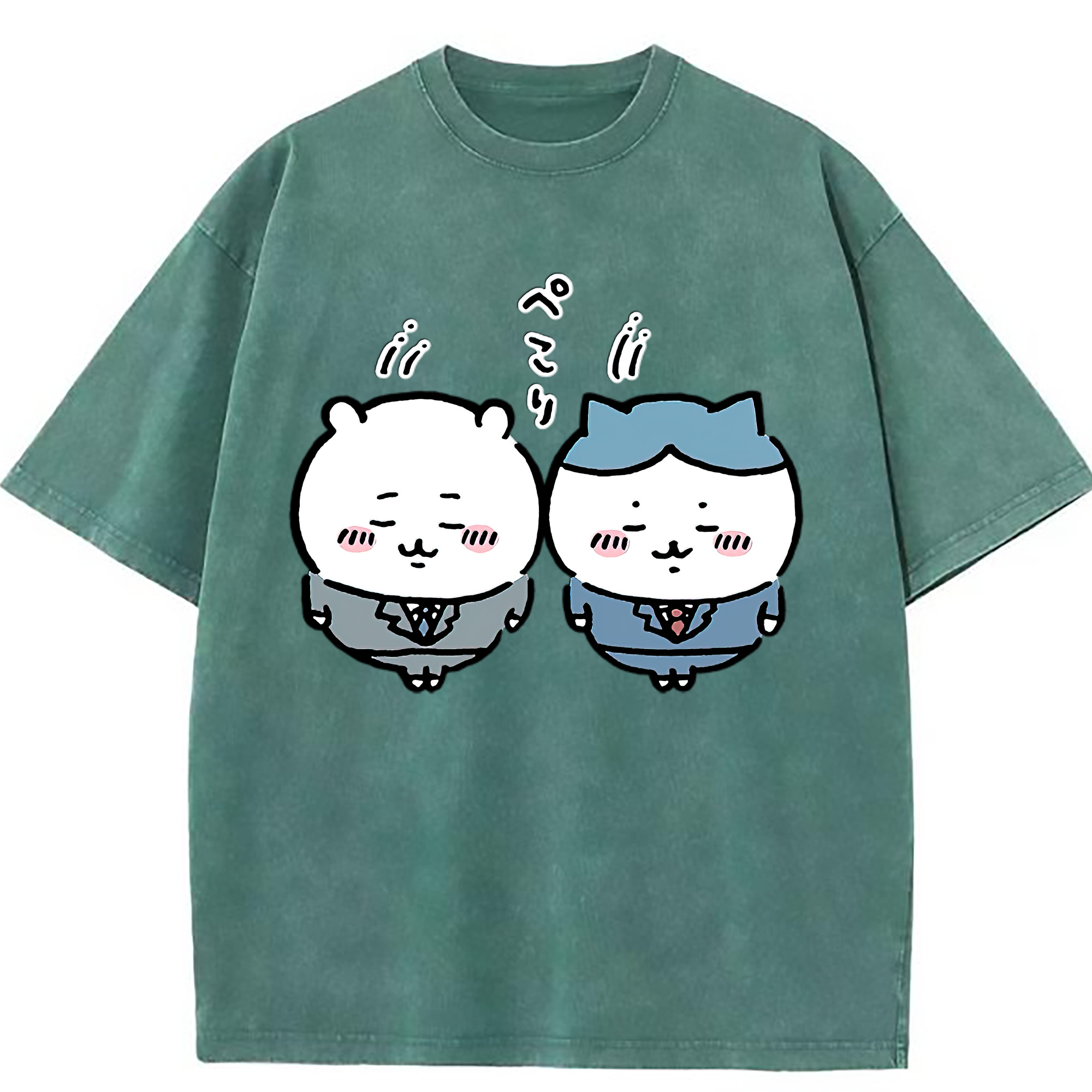 （画像用） ちいかわ ハチワレ Chii-kawa hachiware 綿100% ヴィンテージ風 半袖Tシャツ（フロントプリント）